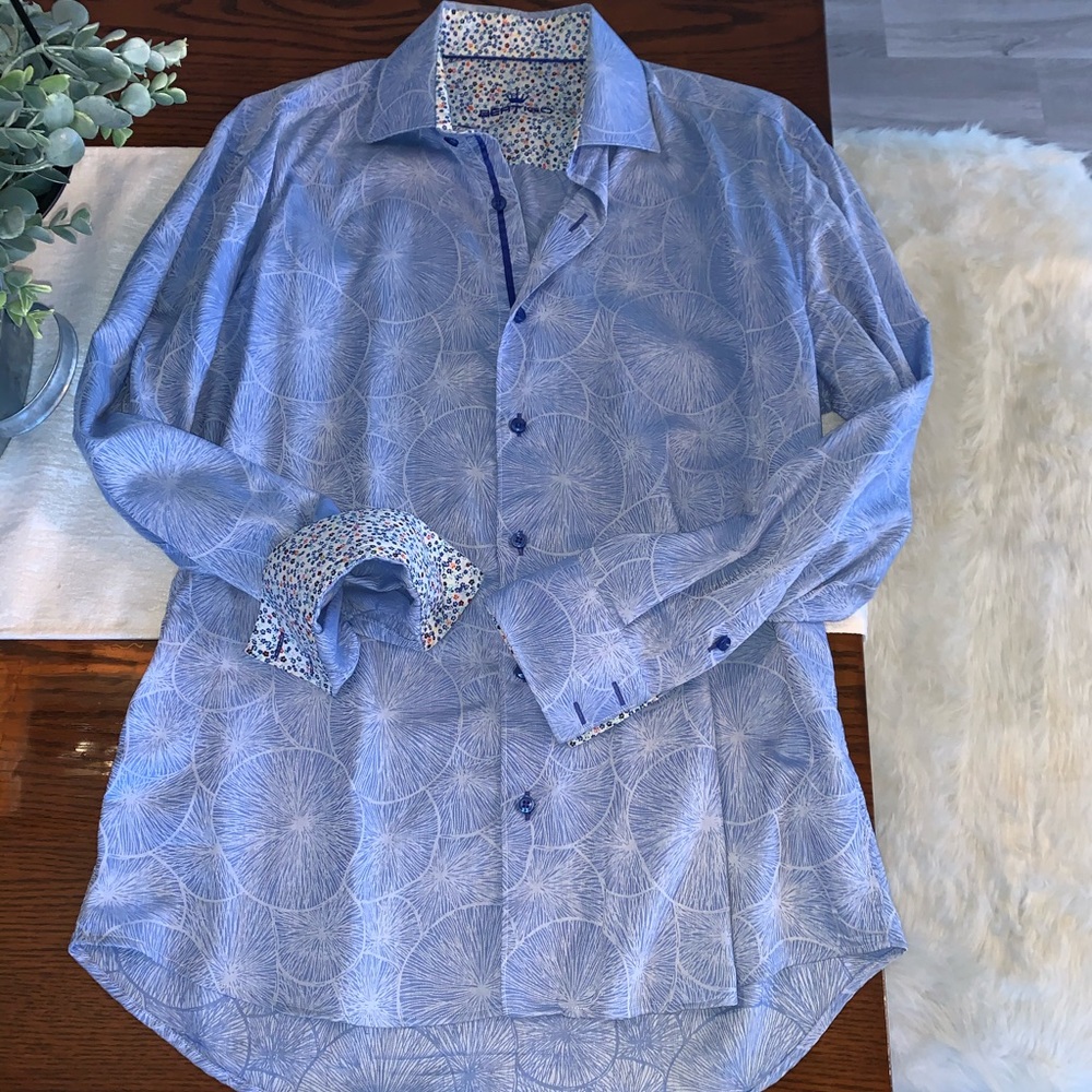 Bertigo Button Down Shirt (colored cuff) Large